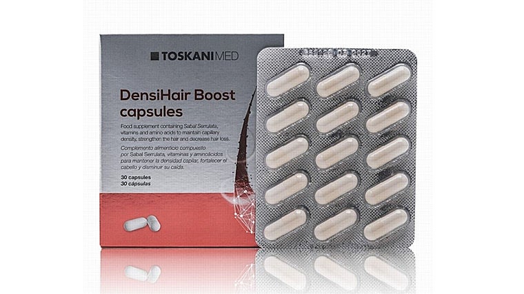 Toskani Med DensiHair Boost capsules.
