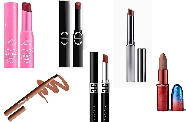 Tinte labial Kissing Juicy Tint de Too Faced (28 euros, en Sephora); Rouge Dior On Stage (47 euros); Almost Lipstick™ Nude Honey de Clinique (32,50 euros); Lip Contour Lip Satin de Huda Beauty (26 euros, solo en Sephora); Le Rouge Velvet Matte de Givenchy (48 euros); Barra de labios MACximal Matte de MAC (27 euros).