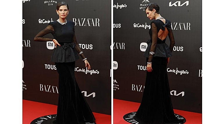 La modelo Bianca Balti viste un diseño con lazos para recoger el Premio Bazaar Women Of The Year 2025