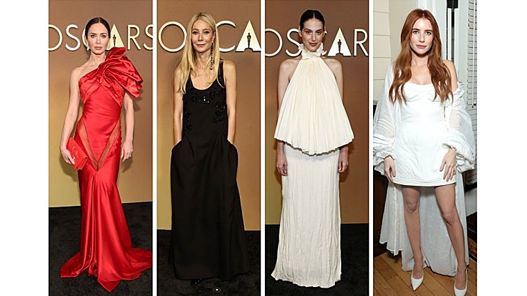 Emily Blunt viste un modelo de Schiaparelli; Gwyneth Paltrow, uno de Dries van Noten; Eva Victor, un diseño de los nuevos directores creativos de Loewe, y Emma Roberts un dos piezas de Zimmermann