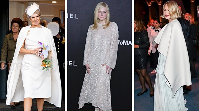 Máxima breaks the dullness of white with accessories, Elle Fanning with sequins and Naomi Watts with the cape