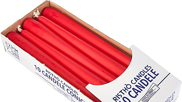 Caja de 10 velas rojas