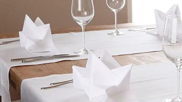 Servilletas plegadas con formas