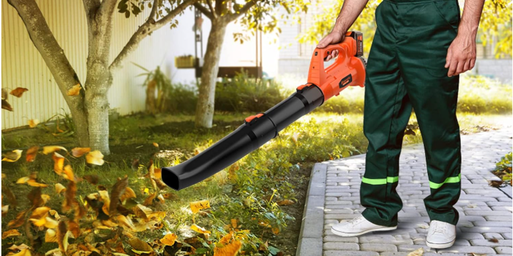 Soplador de hojas Bravolu 21V: 6 velocidades, 240 km/h y batería recargable al 40 % de descuento