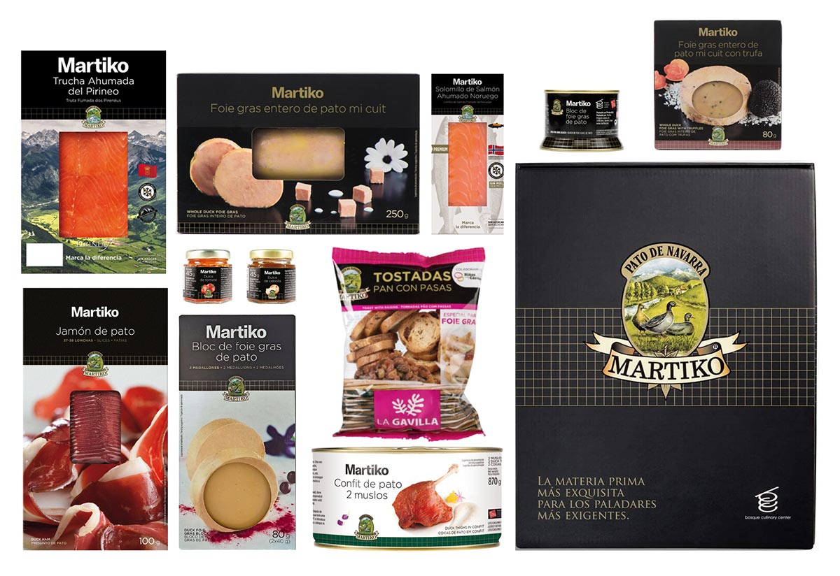 Lote navideño con los mejores productos de Martiko. Contiene foie gras entero de pato y ahumados como solomillo y salmón.