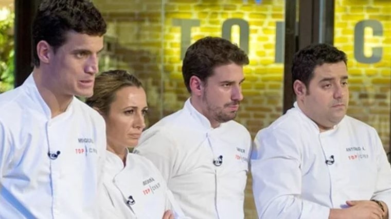 Javier Estévez junto a Begoña Rodrigo en la semifinal de Top Chef, en 2013