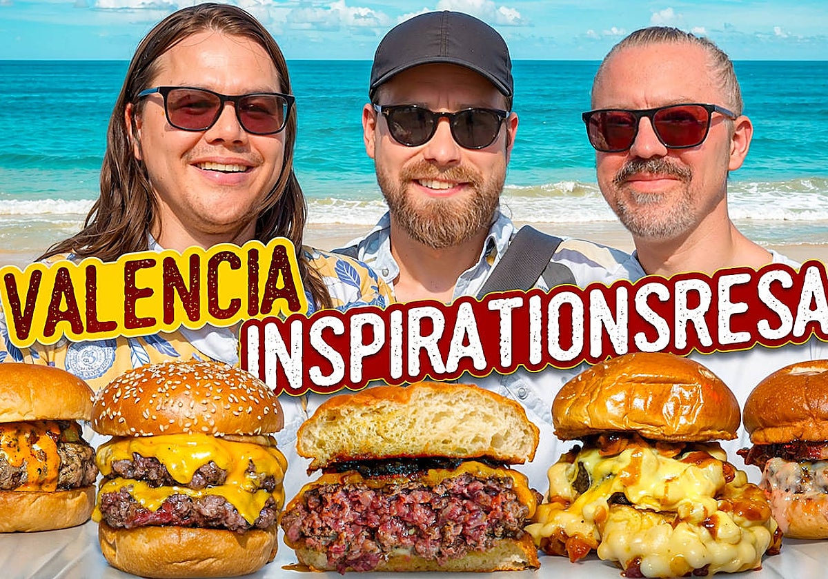 Toby Lee, Linus Josephson y Marcus Sjöström, tres de los cinco expertos detrás de la lista The World's 25 Best Burger en una visita a Valencia
