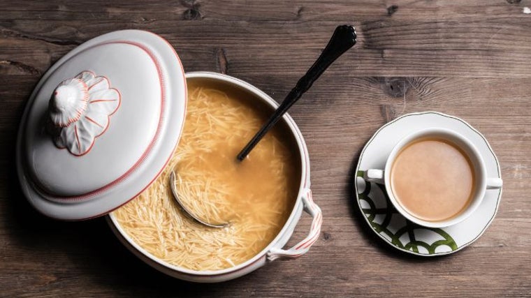 Sopa de cocido de Taberna Pedraza, en Madrid