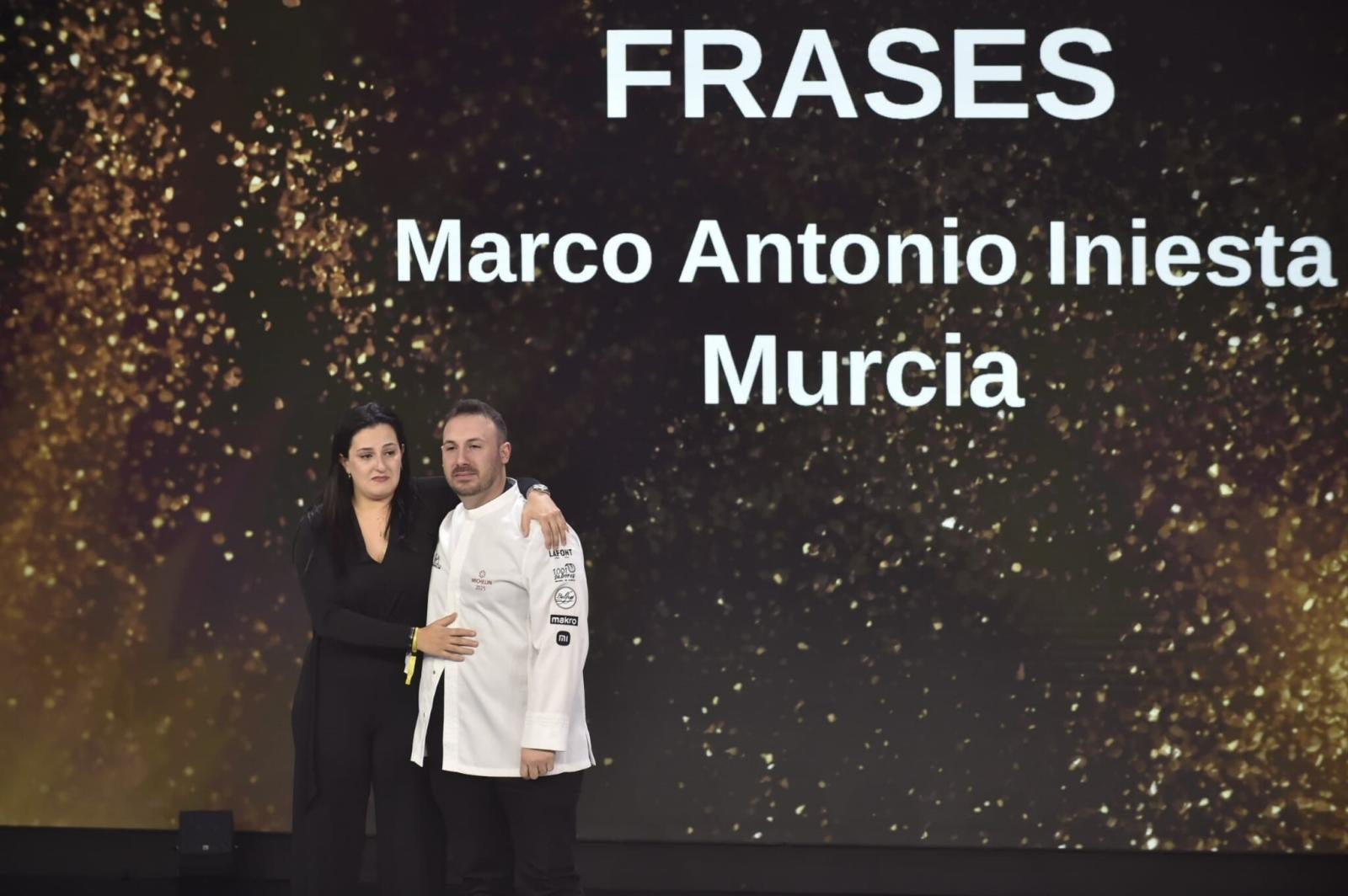 El chef del restaurante Frases, Marco Antonio Iniesta, durante la gala de la Guía Michelin 2025, en el Auditorio y Centro de Congresos Víctor Villegas