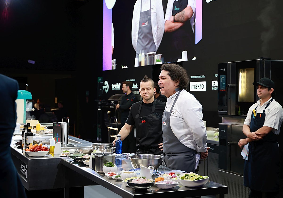 Dabiz Muñoz y Gastón Acurio sobre el escenario de Madrid Fusión Alimentos de España 2025