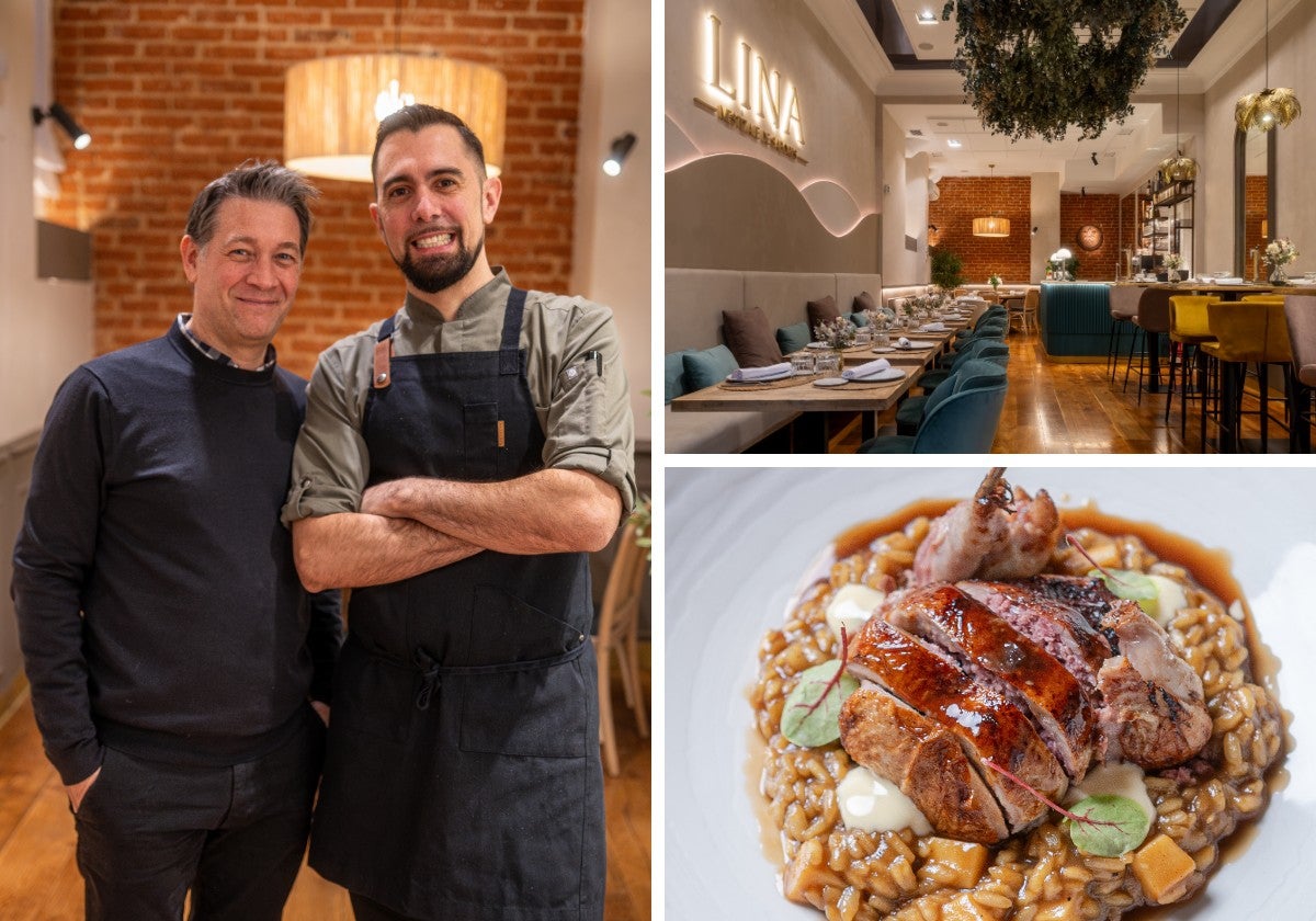 Patricio y Diego Massimino, su restaurante Lina y su plato de arroz meloso con cebolla y sepia