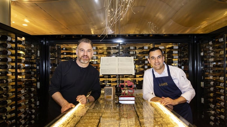 René Frank (izquierda) y Paolo Casagrande en Lasarte, donde celebraron el pasado 27 de mayo de 2025 un menú a cuatro manos