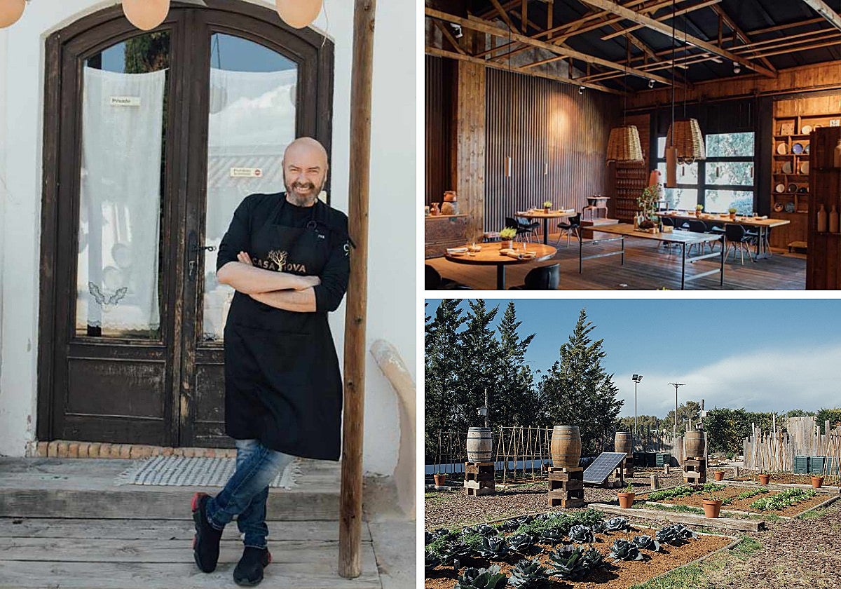 Andrés Torres en su restaurante y finca ecológica en la zona del Penedés, en Barcelona