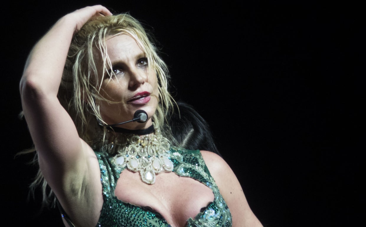 Britney Spears durante un concierto en Alemania