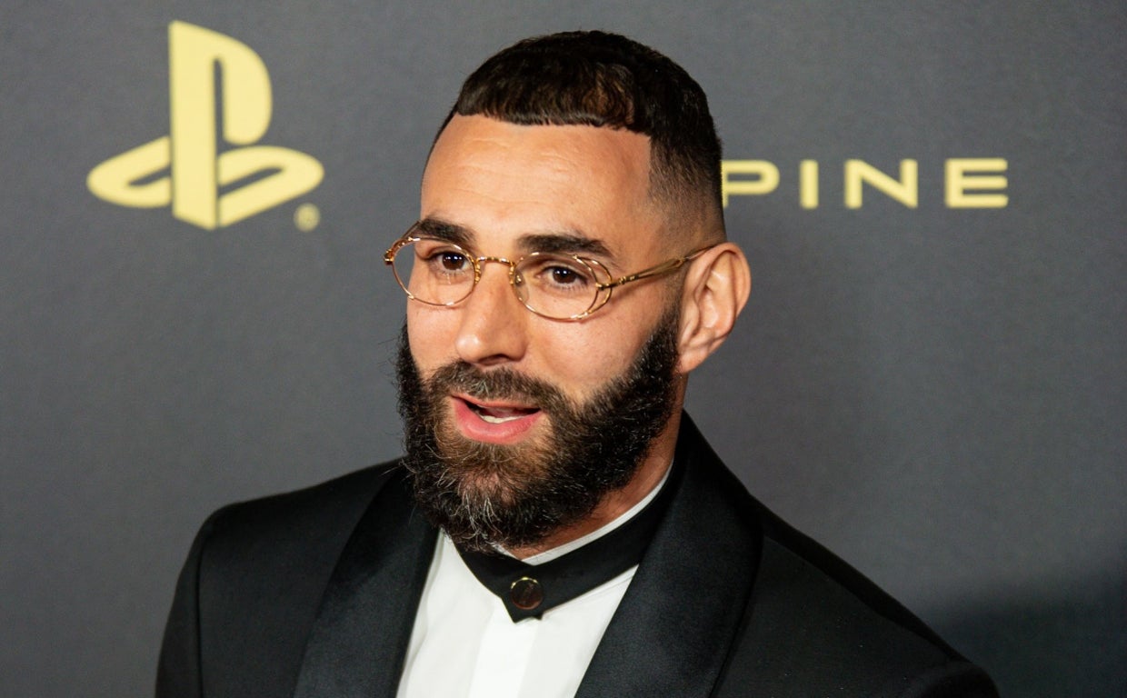 Karim Benzema en la celebración del Balón de Oro