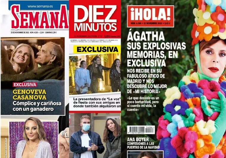 Esta semana en las revistas se puede leer un adelanto de las memorias de Ágatha Ruiz de la Prada además de la nueva vida de soltera de Eva González