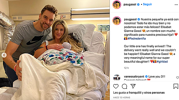 Pau Gasol y Cat McDonnell dan la bienvenida a su segundo hijo