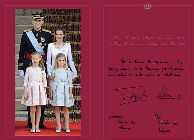 Felipe y Letizia junto a sus hijas, Leonor y Sofía.