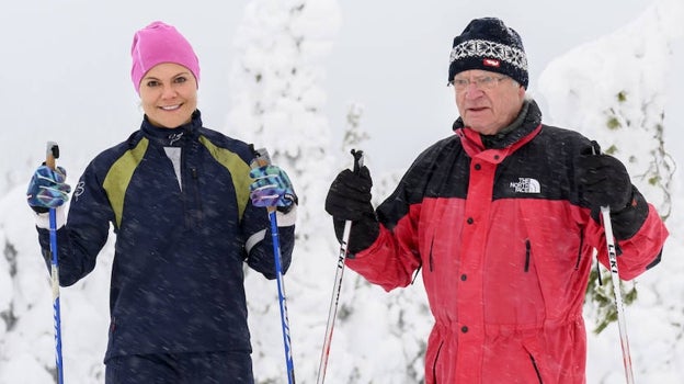 La Princesa Victoria de Suecia junto a su padre