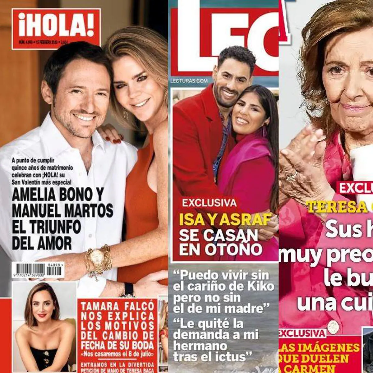 La historia de amor de Amelia Bono y Manuel Martos y la operación de  urgencia de Chelo García Cortés: las revistas de esta semana