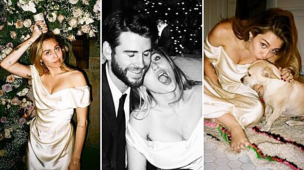 Liam y Miley el día de su boda