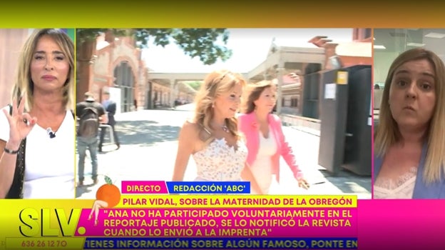 María Patiño y Pilar Vidal compartiendo la noticia de los tres legados de Aless Lecquio que Ana Obregón ha cumplido