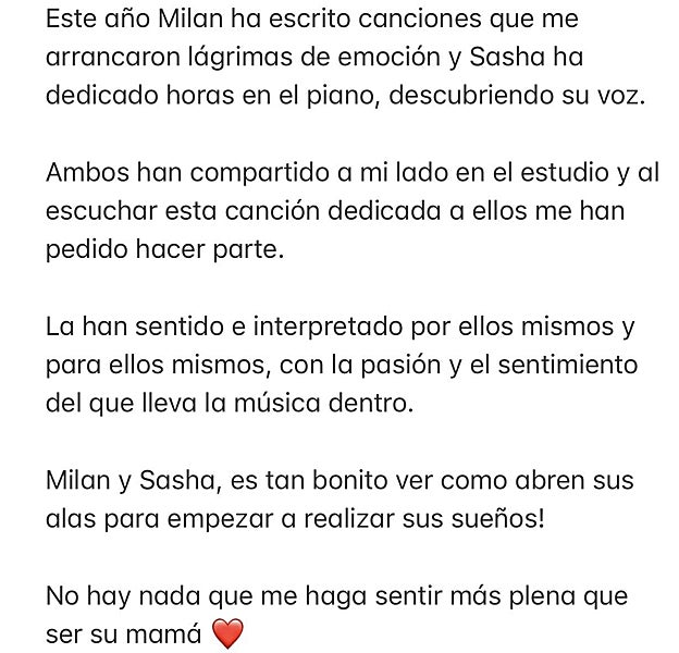 El sobrecogedor mensaje de Shakira sobre sus hijos: «Me arrancaron lágrimas de emoción»