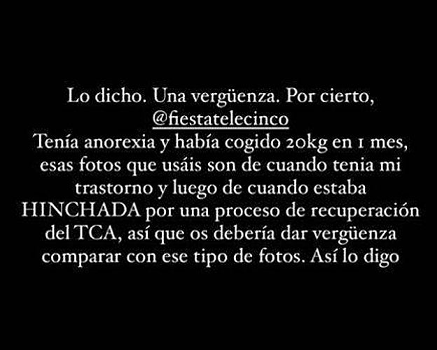 Marta López estalla contra &#039;Fiesta&#039; por analizar su anorexia