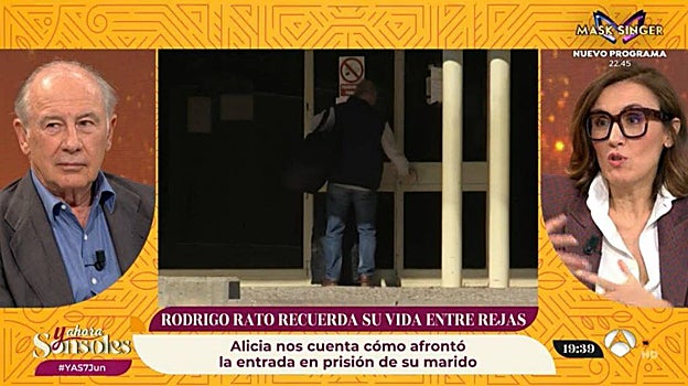 Rodrigo Rato y Alicia González ayer en 'Y ahora Sonsoles'
