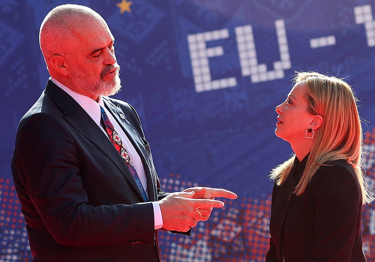 Alessia Meloni, hace unos días con Edi Rama, primer ministro albanés