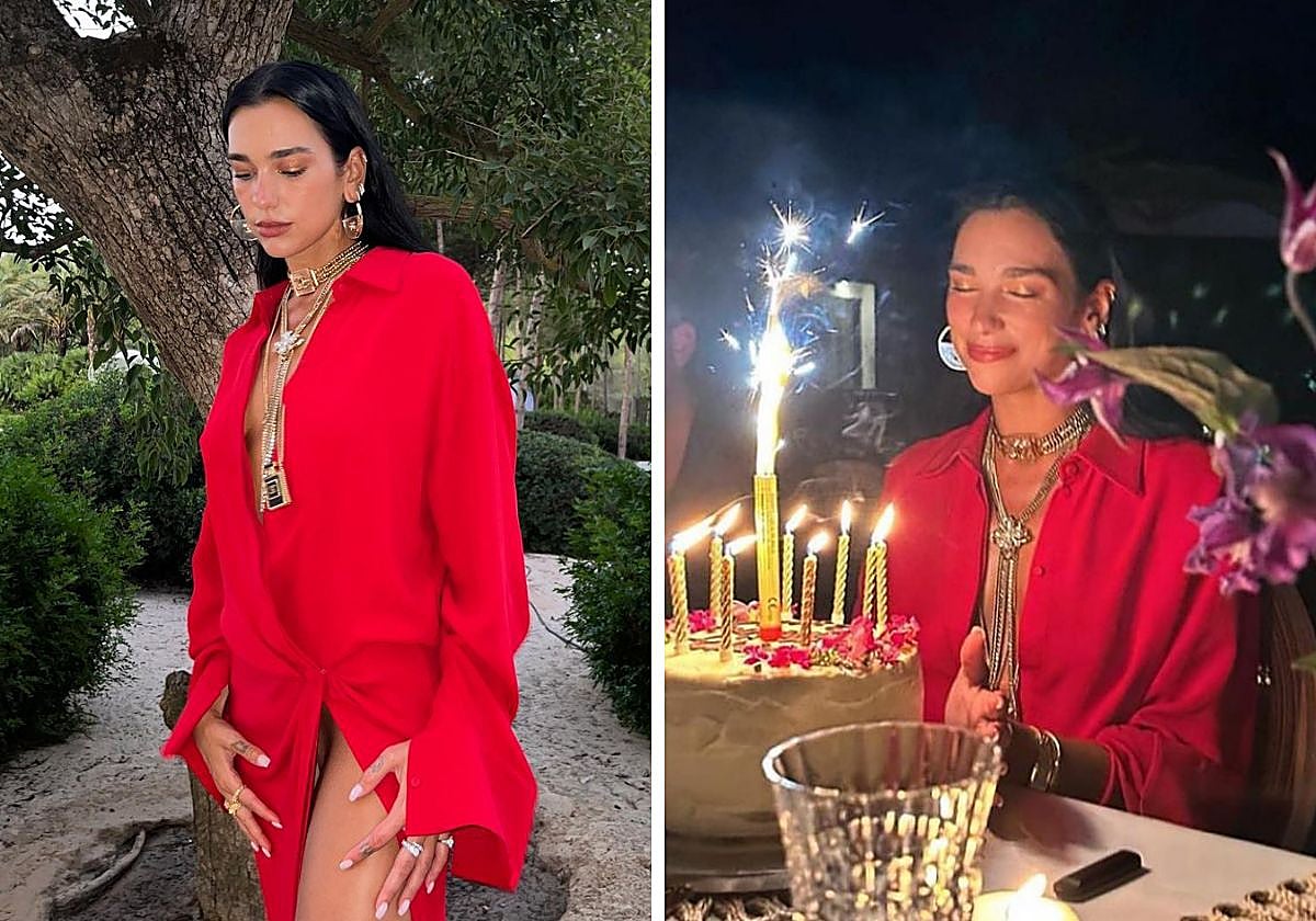 La cantante Dua Lipa durante la celebración de su cumpleaños en Ibiza