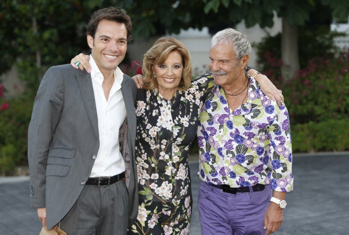 María Teresa Campos con Jesús Mariñas y Antonio Rossi durante la celebración de su 74 cumpleaños