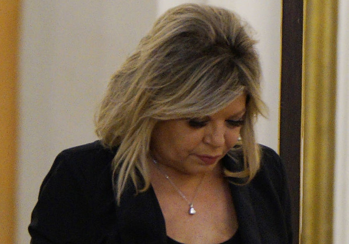 Terelu Campos en el funeral de María Teresa Campos