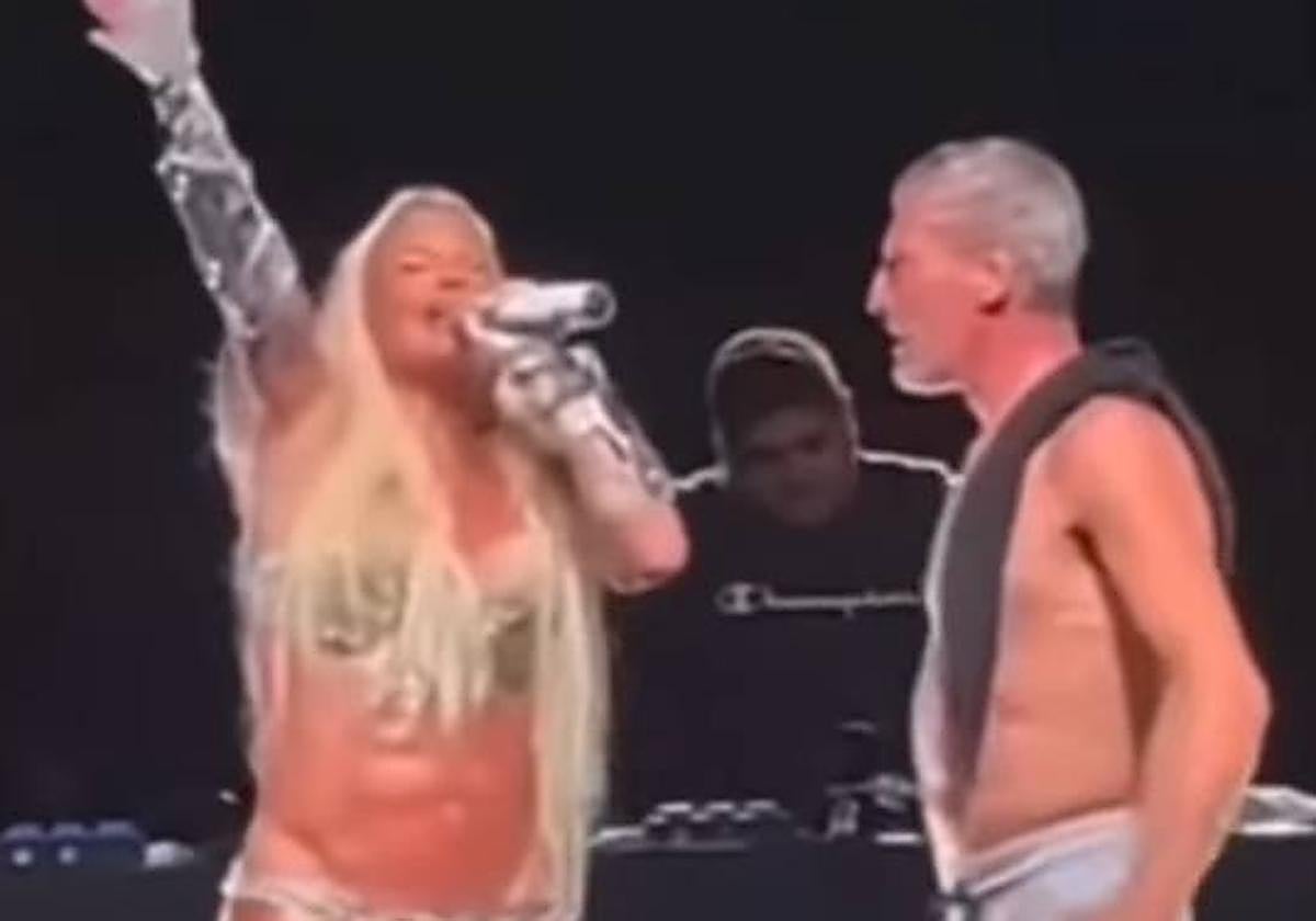 Leticia Sabater, junto al hombre que le agredió