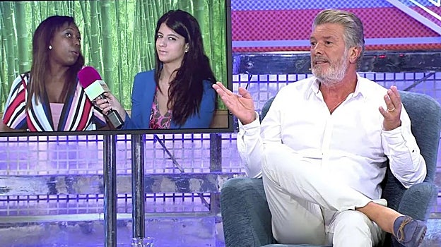 El cantante Francisco en 'Sálvame Deluxe' y Denia Apolinar en la pantalla