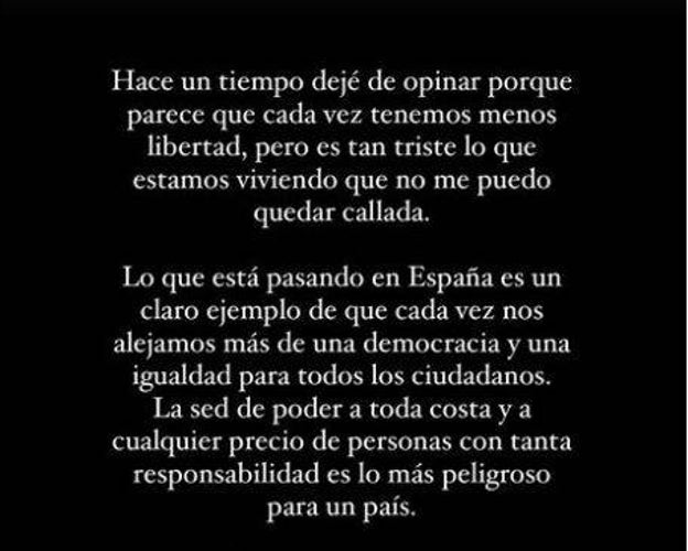 María Pombo estalla y da por primera vez su opinión en política: «Sed de poder a toda costa y a cualquier precio»