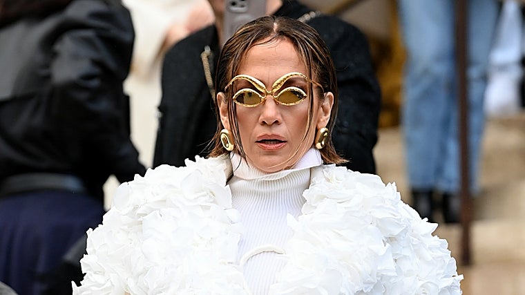 Jennifer López en el desfile de Schiaparelli en París hace unos días