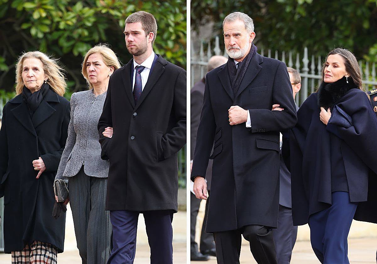 Los Reyes Felipe y Letizia y la Infanta Elena junto a su hermana, la Infanta Cristina, y Miguel Urdangarin
