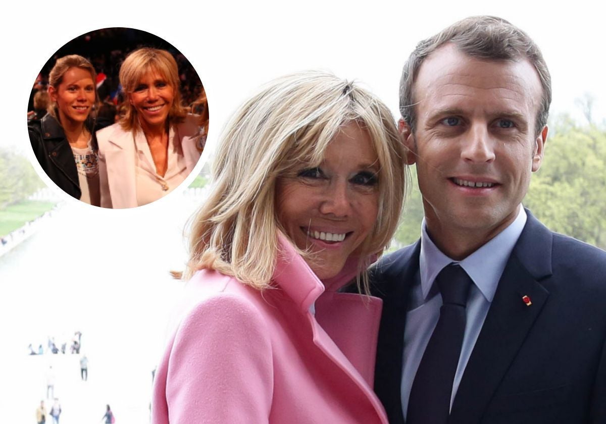 Tiphaine Auzière junto a su madre y Brigitte y Emmanuel Macron