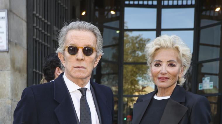 Alfonso Diez y Simona Gandolfi, este miércoles 10 de abril durante el funeral de Ira de Furstenberg