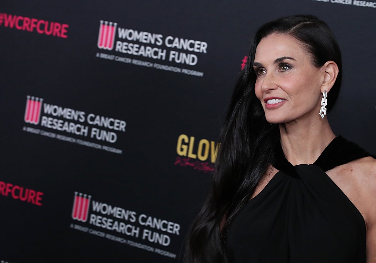 Demi Moore, en una reciente aparición en apoyo de la investigación del cáncer en mujeres.