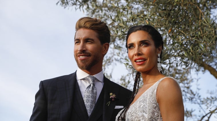 Sergio Ramos y Pilar Rubio el día de su boda su boda