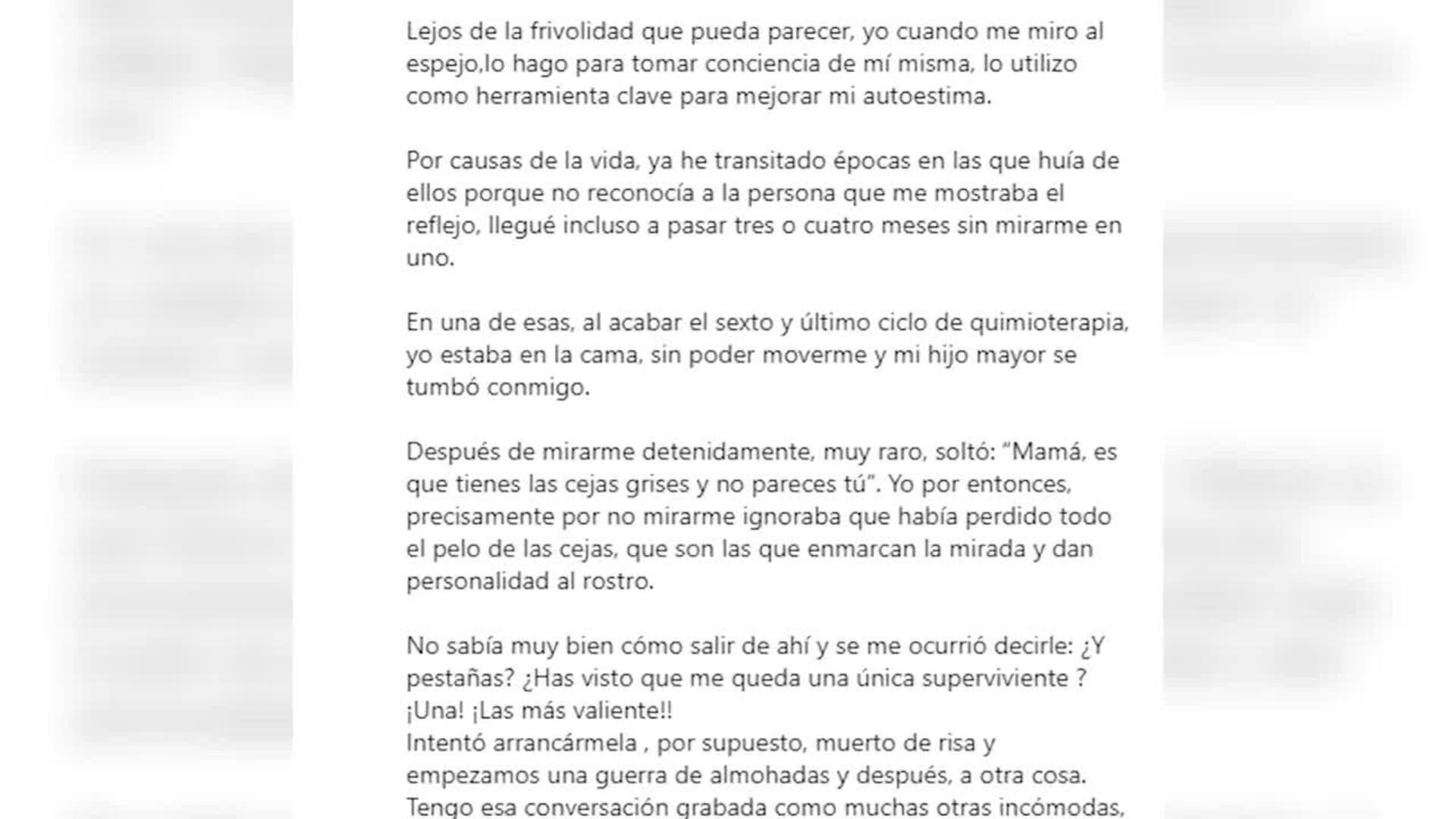 Sara Carbonero confiesa, a corazón abierto, cómo el cáncer afectó a su autoestima