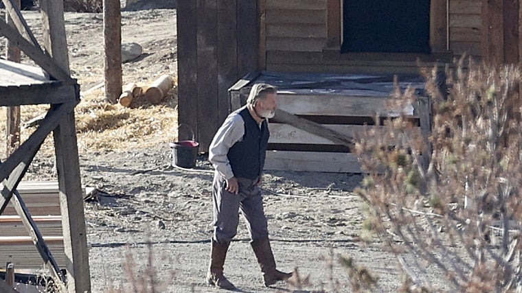 Alec Baldwin en el set de 'Rust'