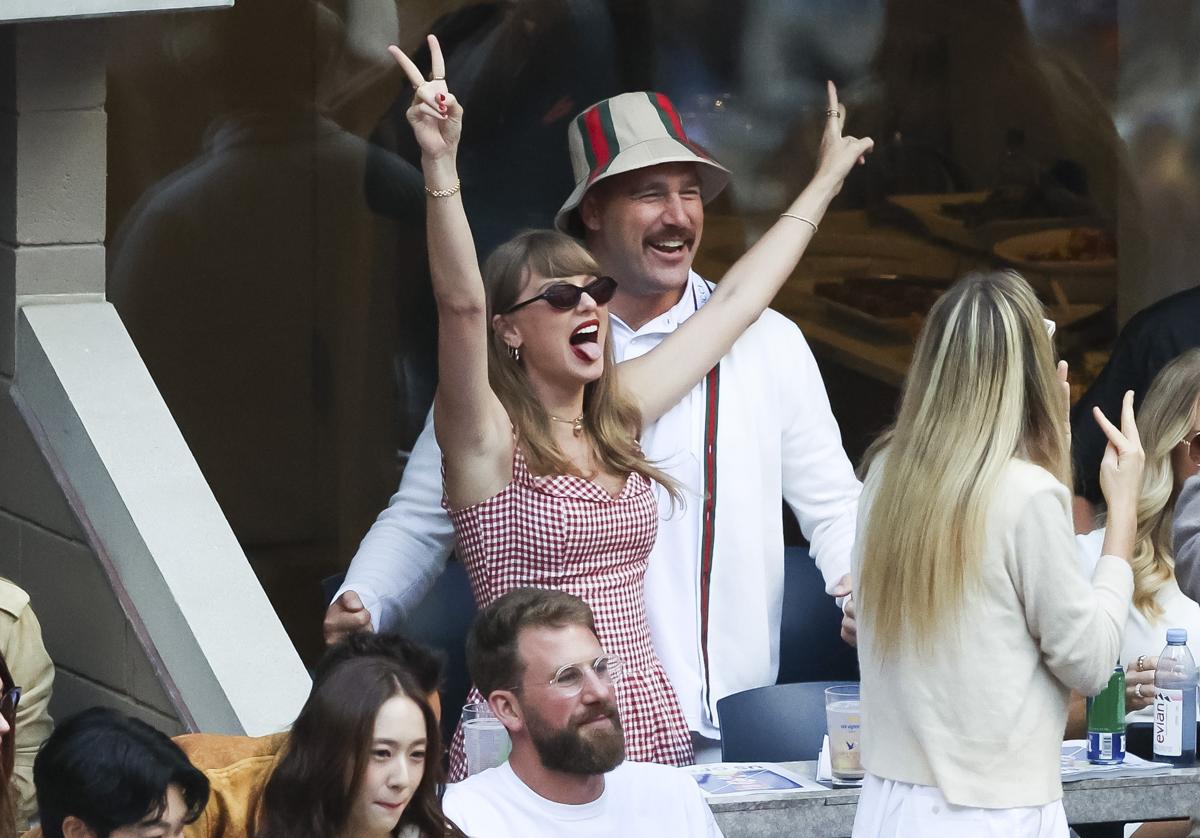 Taylor Swift y Travis Kelce durante la final del US Open en el estadio Arthur Ashe