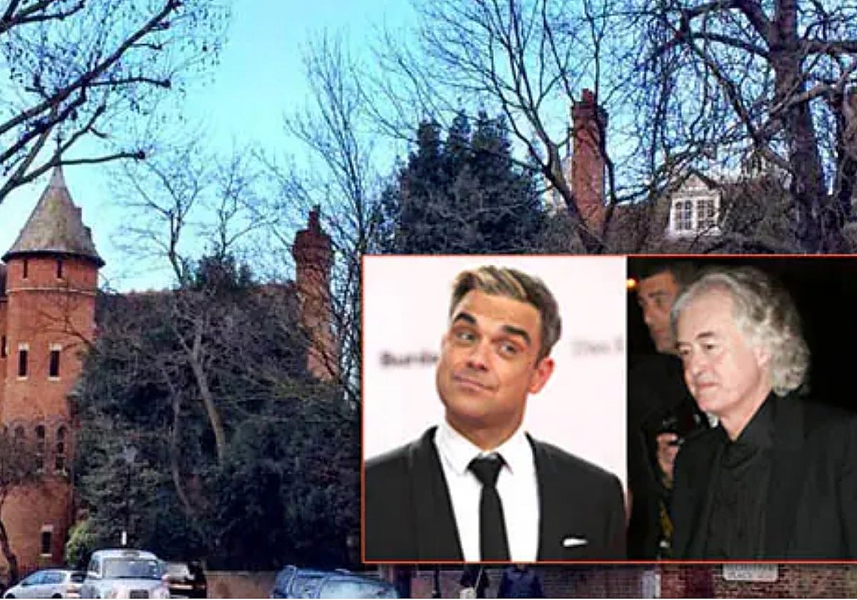 Robbie Williams y Jimmy Page, con sus mansiones de fondo