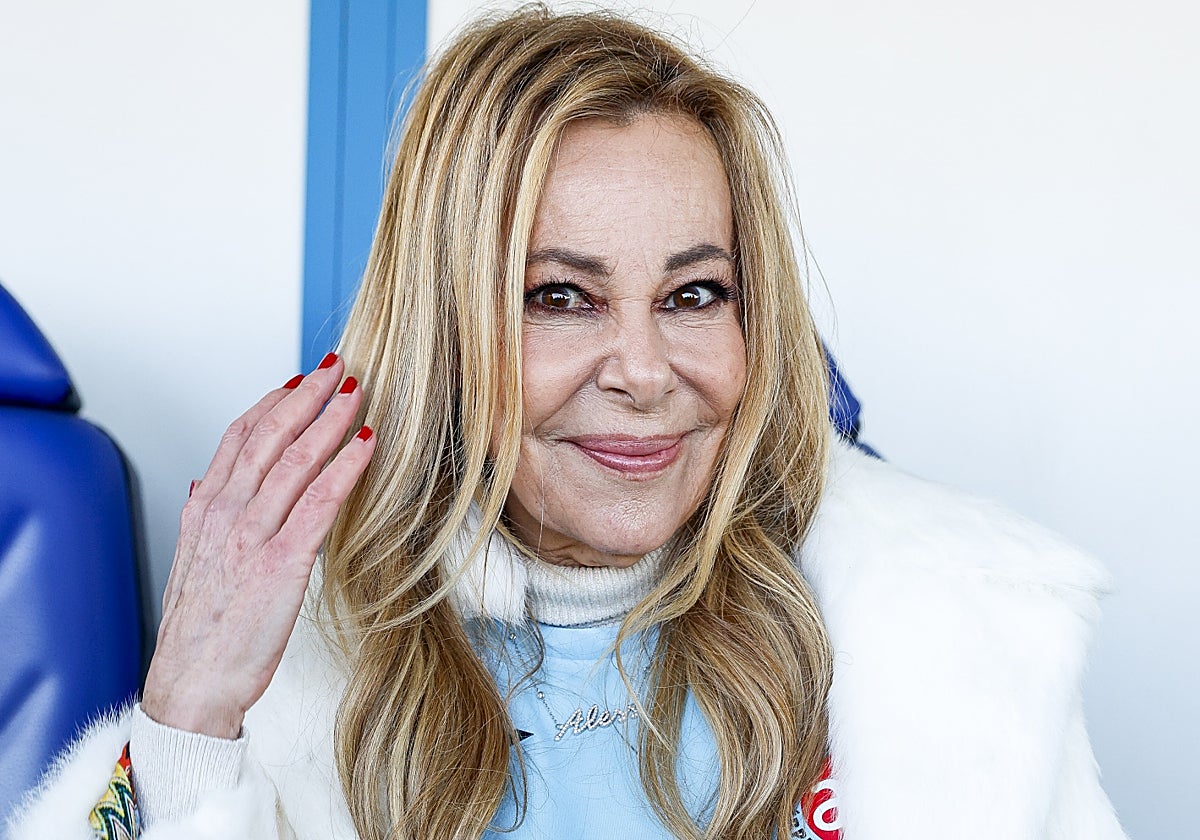 Ana Obregón, en el partido benéfico de este sábado.