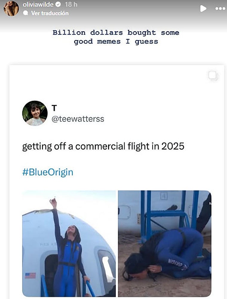 Olivia Wilde se mofa de Katy Perry y su viaje a la luna: «Mil millones de dólares compraron buenos memes»