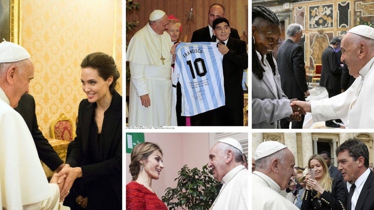 Actores, futbolistas, reyes y cantantes: los famosos que han visitado al Papa Francisco