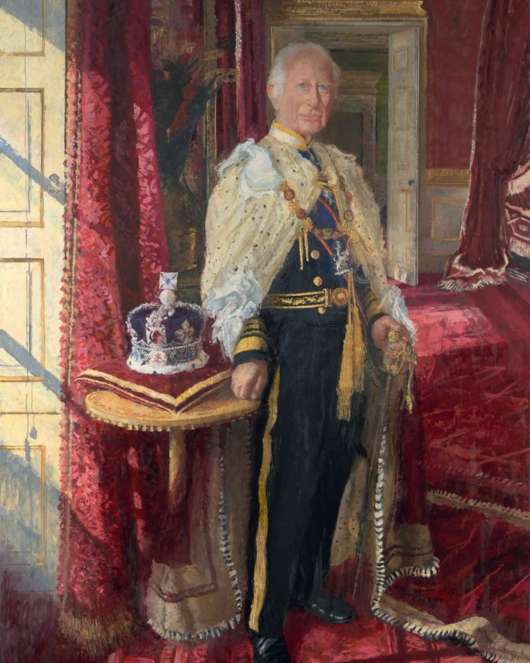 El Rey Carlos III retratado por Peter Kuhfeld